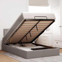 Ottoman bed met matras 120x190 cm stof taupe - thumbnail