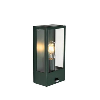 QAZQA Buiten wandlamp donker groen met bewegingsmelder IP44 -