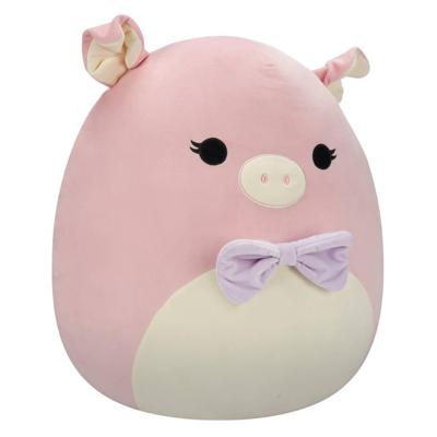 Squishmallows knuffel Hettie het roze varken met paarse strik - 50 cm