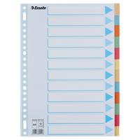 Tabbladen Esselte Premium A4 12-delig karton 23-rings assorti | 25 stuks - thumbnail