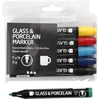 Creativ Company Https://www.cchobby.nl/glas-en-porseleinstiften-lijndikte-1-3-mm-semi-dekkend-6-stuk-1-doos - thumbnail