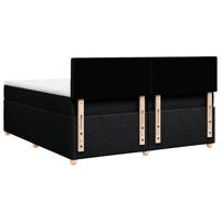 Boxspring met matras stof zwart 200x200 cm - thumbnail