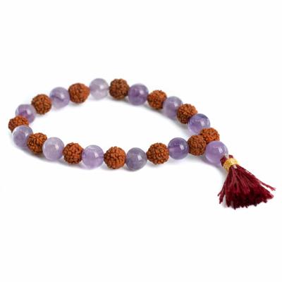 Rudraksha Armband met Amethist - 8 mm