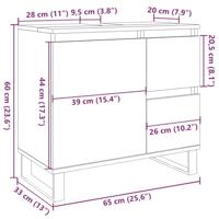 Badkamerkast 65x33x60 cm bewerkt hout oud houtkleurig - thumbnail