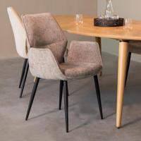 LABEL51 Eetkamerstoel 'Morris' Elite stof, kleur Stone - thumbnail