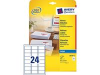 Etiket Avery J8159-10 63.5x33.9mm wit 240 etiketten - thumbnail