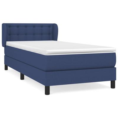 Boxspring met matras stof blauw 140x190 cm - thumbnail