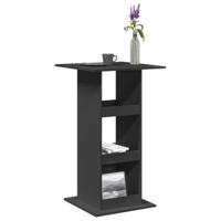 Bartafel met opbergruimte 60x60x102 cm bewerkt hout zwart - thumbnail