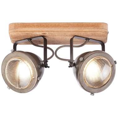Brilliant Landelijke opbouwspotCarmen Wood 2-lichts - 72029/84