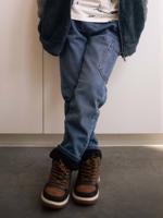 Onverwoestbare, rechte jeans met fleecevoering jongen stone - thumbnail