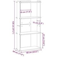 Boekenkast 3-laags 60x30x120 cm bewerkt hout wit - thumbnail