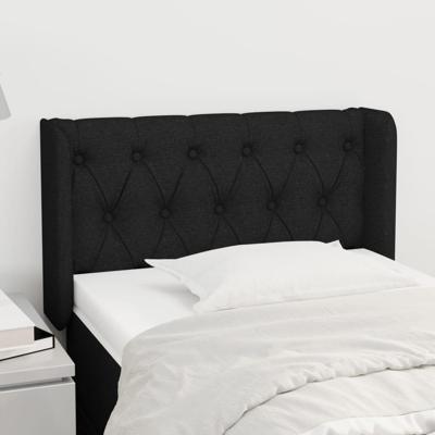 Hoofdbord met randen 83x16x78/88 cm stof zwart