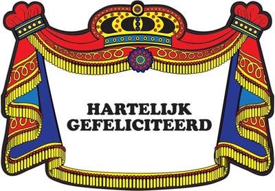 Schild hartelijk gefeliciteerd met slinger