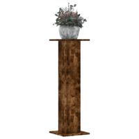 Plantenstandaards 2 st 30x30x95 cm bewerkt hout gerookt eiken - thumbnail