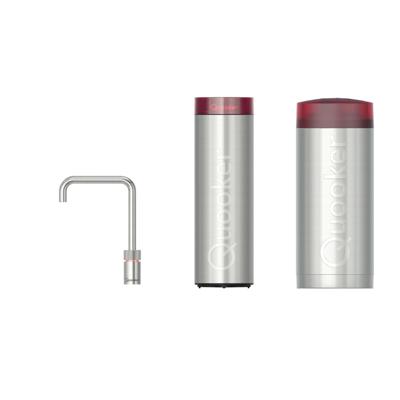 Quooker Nordic Square Kokendwaterkraan (Single Tap) Set - Kokend Water - RVS - met COMBI+ Reservoir & CUBE - Direct Gekoeld Bruisend Water