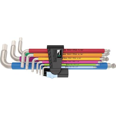 Wera 3950/9 Hex-Plus Multicolour Imperial 1 | Stiftsleutelset | RVS | 9-delig - 05022860001