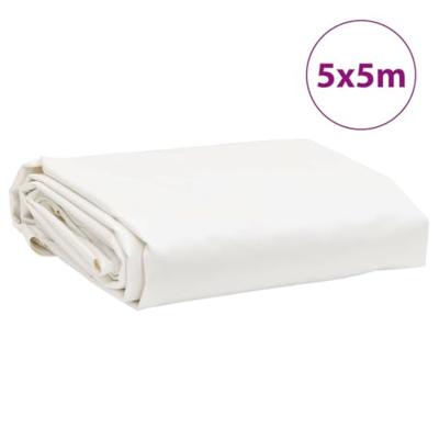 VidaXL Dekzeil 650 g/m² 5x5 m wit