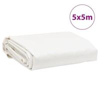 VidaXL Dekzeil 650 g/m² 5x5 m wit - thumbnail