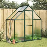 VidaXL Tuinkas met basisframe 169x114x195 cm aluminium groen - thumbnail