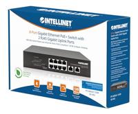 Intellinet 8-Port Gigabit Ethernet PoE+ Switch mit 2 RJ45 Gigabit Uplink-Ports 120W Netwerk switch 10 / 100 / 1000 MBit/s IEEE 802.3af (15.4 W), IEEE 802.3at - thumbnail