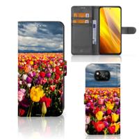 Xiaomi Poco X3 | Poco X3 Pro Hoesje Tulpen | Portemonnee hoesje - thumbnail