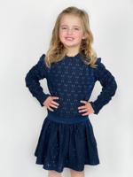 B.Nosy Meisjes jurk kant - Space blauw - thumbnail