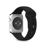 Puro Icon Apple Watch Series 8/SE (2022)/7/SE/6/5/4/3/2/1 Siliconen Band - 41mm/40mm/38mm - Zwart - thumbnail