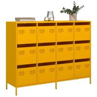 Dressoir 135x39x103,5 cm koudgewalst staal mosterdgeel - thumbnail