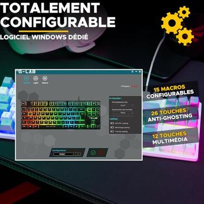 Toetsenbord The G-Lab KEYZ CAESIUM Grijs Azerty Frans