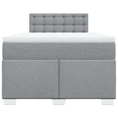 Boxspring met matras stof lichtgrijs 120x200 cm - thumbnail