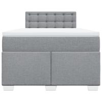 Boxspring met matras stof lichtgrijs 120x200 cm - thumbnail