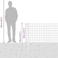 VidaXL Hek met paal zilver 0,8 x 25 m staal - thumbnail