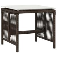 Tuinkrukken 4 st met kussens 41x41x36 cm poly rattan bruin - thumbnail