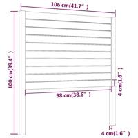 Hoofdbord 106x4x100 cm massief grenenhout - thumbnail