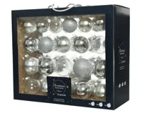 Kerstballen Glas Mix Zilver 42st - thumbnail