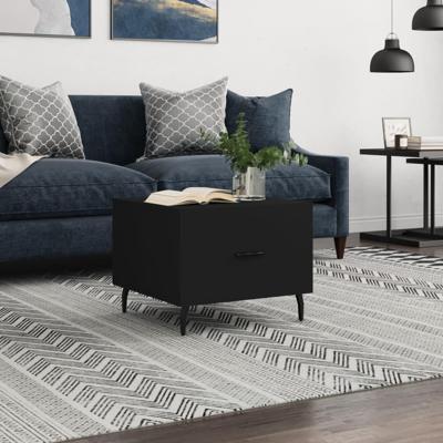 Salontafel 50x50x40 cm bewerkt hout zwart