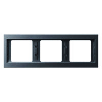 Berker K1 afdekraam 3 voudig antraciet mat gelakt horizontaal - thumbnail