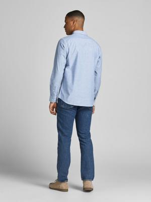 JACK & JONES PREMIUM gemêleerd slim fit overhemd JPRBLUBROOK cashmere blue