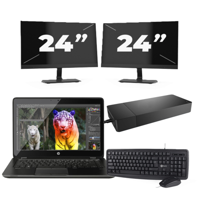 Lenovo ThinkBook 14 G2 - Intel Core i5-11e Generatie - 14 inch - 8GB RAM - 256GB SSD - Windows 11 Home + 2x 24 inch Monitor