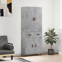 Hoge kast 69,5x34x180 cm bewerkt hout betongrijs - thumbnail