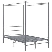 Hemelbedframe metaal grijs 140x200 cm - thumbnail
