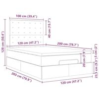 Ottoman bed met matrassen en LED's 120x200cm fluweel lichtgrijs - thumbnail