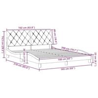 Bedframe zonder matras stof taupe 160x200 cm - thumbnail