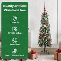 Kunstkerstboom met 150 LED Groen 120 cm PVC en Plastic en Staal - thumbnail