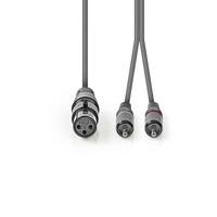 Nedis COTH15220GY30 Xlr-audiokabel Xlr 3-pins Female - 2x Rca Male 3,0 M Grijs - thumbnail