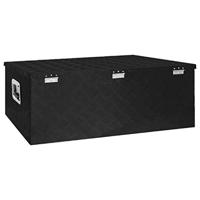 VidaXL Opbergbox 100x55x37 cm aluminium zwart - thumbnail