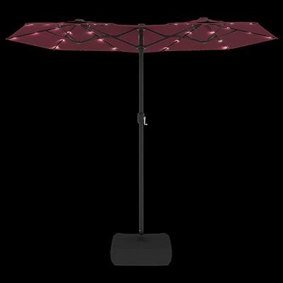 VidaXL Parasol dubbel dak met led 316x240 cm bordeauxrood