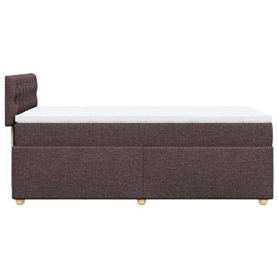 Boxspring met matras stof donkerbruin 140x200 cm - thumbnail