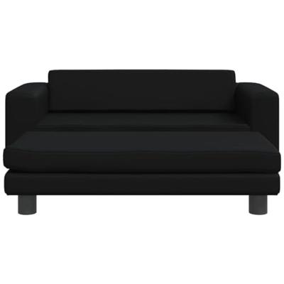 Kinderbank met voetensteun 100x50x30 cm kunstleer zwart