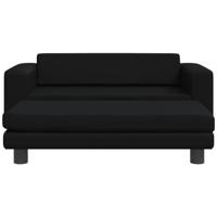 Kinderbank met voetensteun 100x50x30 cm kunstleer zwart - thumbnail